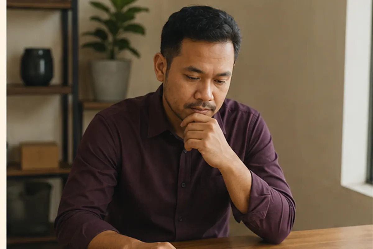 Pekerja merekod pilihan serahan asal di ruang kerja neutral
